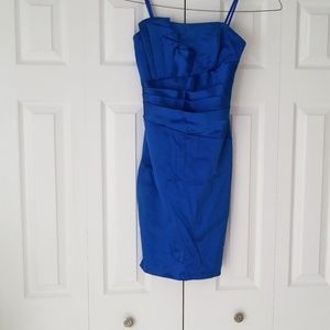CACHE beautiful royal blue strapless party dress